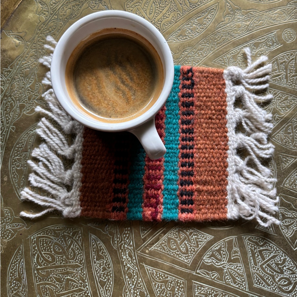 Set of 6 handmade wool mug rugs coasters southwestern Pendleton